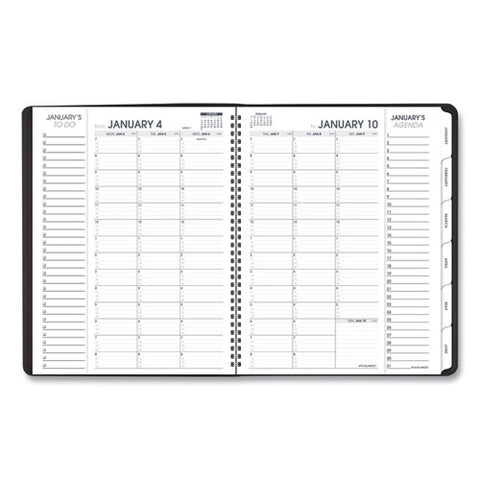 Triple View Weekly Vertical-column Format Appointment Book, 11 X 8.25, Black Cover, 12-month (jan To Dec): 2025