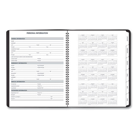 Triple View Weekly Vertical-column Format Appointment Book, 11 X 8.25, Black Cover, 12-month (jan To Dec): 2025