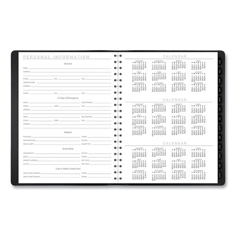 Contemporary Weekly/monthly Planner, Vertical-column Format, 11 X 8.25, Black Cover, 12-month (jan To Dec): 2025