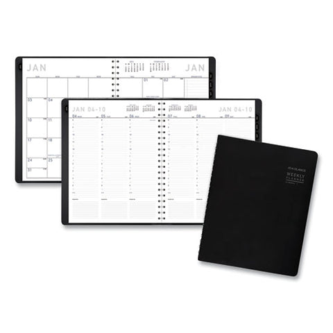 Contemporary Weekly/monthly Planner, Vertical-column Format, 11 X 8.25, Black Cover, 12-month (jan To Dec): 2025