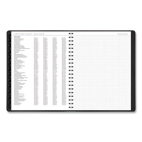 Contemporary Weekly/monthly Planner, Vertical-column Format, 11 X 8.25, Graphite Cover, 12-month (jan To Dec): 2025