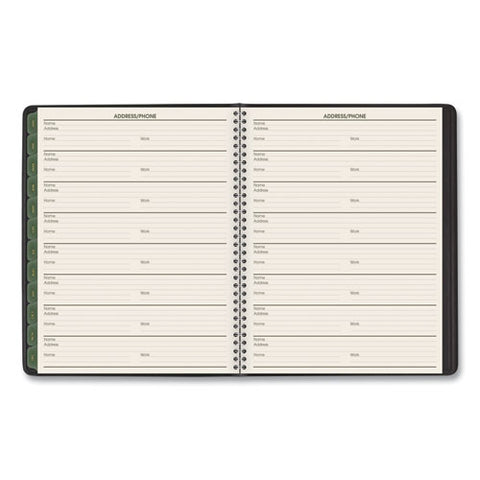 Recycled Weekly Vertical-column Format Appointment Book, 8.75 X 7, Black Cover, 12-month (jan To Dec): 2025