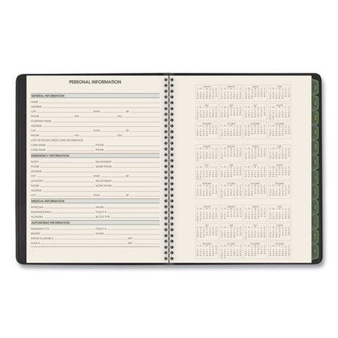 Recycled Weekly Vertical-column Format Appointment Book, 8.75 X 7, Black Cover, 12-month (jan To Dec): 2025