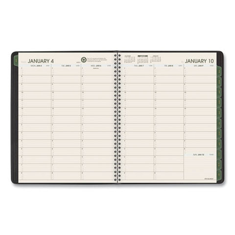 Recycled Weekly Vertical-column Format Appointment Book, 8.75 X 7, Black Cover, 12-month (jan To Dec): 2025