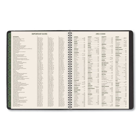 Recycled Weekly Vertical-column Format Appointment Book, 8.75 X 7, Black Cover, 12-month (jan To Dec): 2025