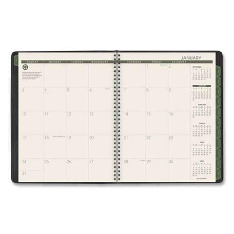 Recycled Weekly Vertical-column Format Appointment Book, 8.75 X 7, Black Cover, 12-month (jan To Dec): 2025