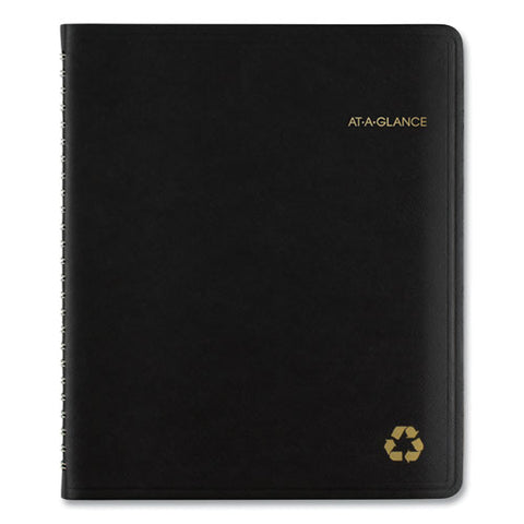 Recycled Weekly Vertical-column Format Appointment Book, 8.75 X 7, Black Cover, 12-month (jan To Dec): 2025