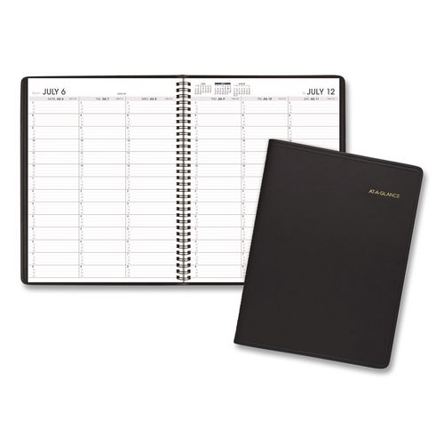 Academic Weekly Appointment Book, 11 X 8.25, Black Cover, 14 Month: July 2026 To Aug 2027