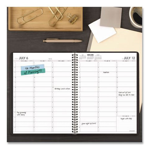 Academic Weekly Appointment Book, 11 X 8.25, Black Cover, 14 Month: July 2026 To Aug 2027