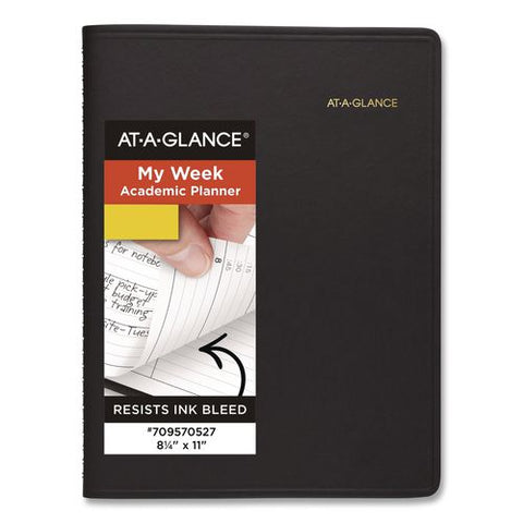 Academic Weekly Appointment Book, 11 X 8.25, Black Cover, 14 Month: July 2026 To Aug 2027
