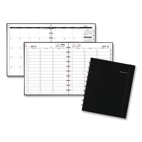 Move-a-page Weekly/monthly Appointment Book, 11 X 9, Black Cover, 12-month (july To June): 2026 To 2027