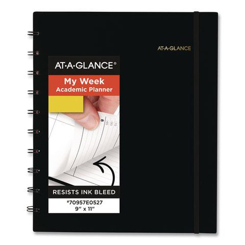 Move-a-page Weekly/monthly Appointment Book, 11 X 9, Black Cover, 12-month (july To June): 2026 To 2027