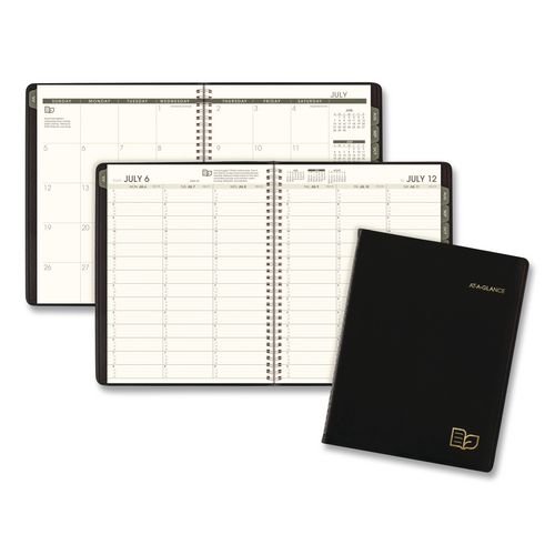 Recycled Academic Weekly/monthly Appointment Book, 11 X 8.5, Black Cover, 12-month (july To June): 2026 To 2027