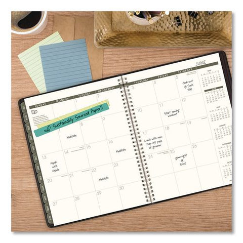 Recycled Academic Weekly/monthly Appointment Book, 11 X 8.5, Black Cover, 12-month (july To June): 2026 To 2027