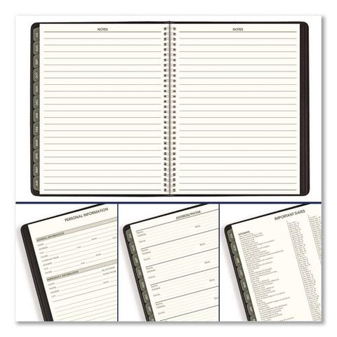 Recycled Academic Weekly/monthly Appointment Book, 11 X 8.5, Black Cover, 12-month (july To June): 2026 To 2027