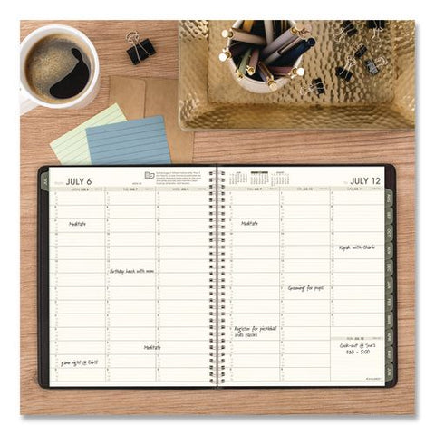 Recycled Academic Weekly/monthly Appointment Book, 11 X 8.5, Black Cover, 12-month (july To June): 2026 To 2027