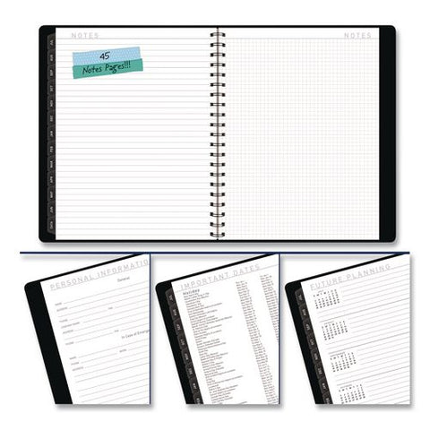 Contemporary Academic Weekly/monthly Planner, 11 X 8.25, Black Cover, 12-month (july To June): 2026 To 2027