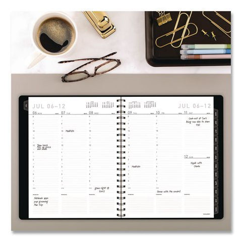 Contemporary Academic Weekly/monthly Planner, 11 X 8.25, Black Cover, 12-month (july To June): 2026 To 2027