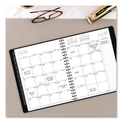 Contemporary Academic Weekly/monthly Planner, 11 X 8.25, Black Cover, 12-month (july To June): 2026 To 2027