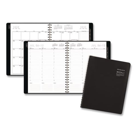 Contemporary Academic Weekly/monthly Planner, 11 X 8.25, Black Cover, 12-month (july To June): 2026 To 2027