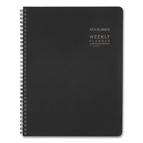 Contemporary Lite Weekly/monthly Planner, 11 X 8.25, Black Simulated Leather Cover, 12-month (jan To Dec): 2025