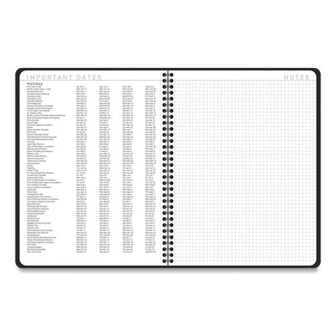 Contemporary Lite Weekly/monthly Planner, 11 X 8.25, Black Simulated Leather Cover, 12-month (jan To Dec): 2025