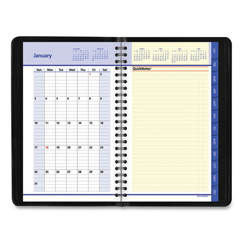 Quicknotes Weekly Block Format Appointment Book, 8.5 X 5.5, Black Cover, 12-month (jan To Dec): 2025