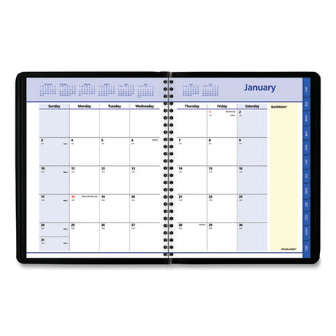 Quicknotes Monthly Planner, 8.75 X 7, Black Cover, 12-month (jan To Dec): 2025