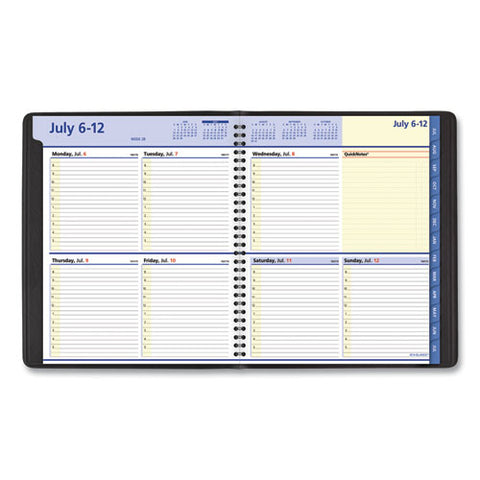 Quicknotes Weekly/monthly Planner, 10 X 8, Black Cover, 12-month (july To June): 2024 To 2025