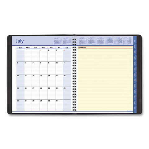 Quicknotes Weekly/monthly Planner, 10 X 8, Black Cover, 12-month (july To June): 2024 To 2025