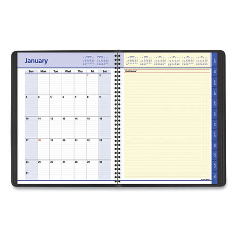 Quicknotes Weekly Vertical-column Format Appointment Book, 11 X 8.25, Black Cover, 12-month (jan To Dec): 2025