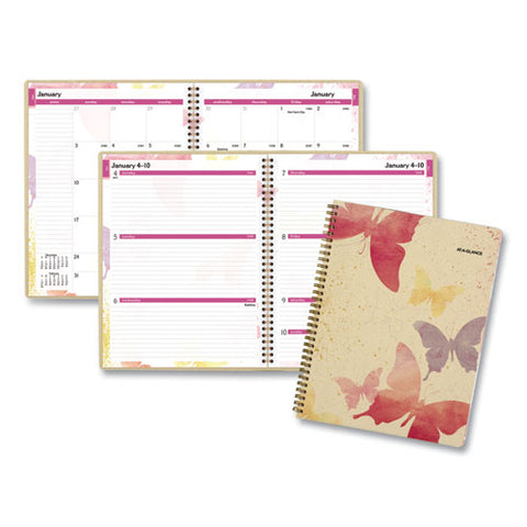 Watercolors Weekly/monthly Planner, Butterflies Artwork, 11 X 8.5, Multicolor Cover, 12-month (jan To Dec): 2025