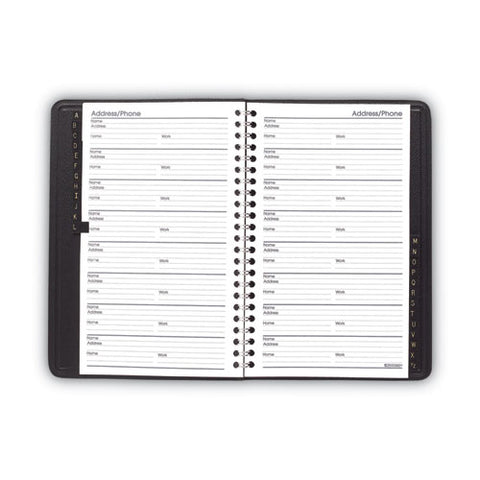 Telephone/address Book, 4.78 X 8, Black Simulated Leather, 100 Sheets