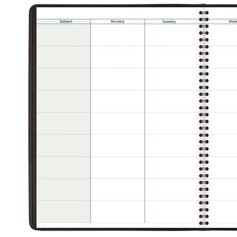 Undated Teacher's Planner, Weekly, Two-page Spread (nine Classes), 10.88 X 8.25, Black Cover