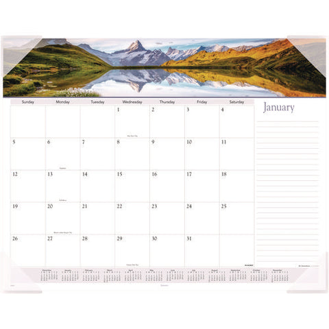 Landscape Panoramic Desk Pad, Landscapes Photography, 22 X 17, White Sheets, Clear Corners, 12-month (jan To Dec): 2025