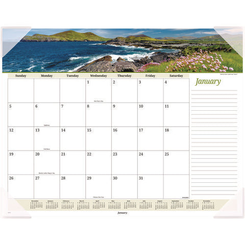 Seascape Panoramic Desk Pad, Seascape Panoramic Photography, 22 X 17, White Sheets, Clear Corners, 12-month (jan-dec): 2025