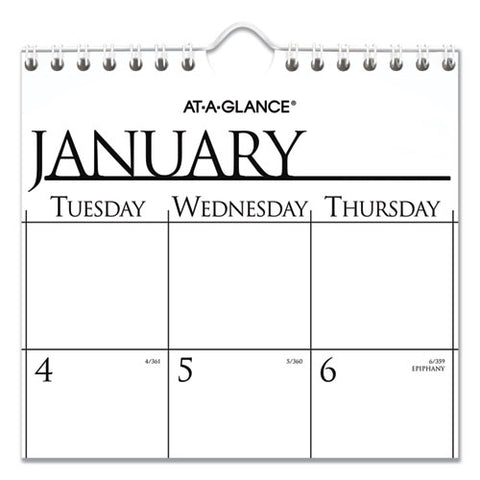 Business Monthly Wall Calendar, 15 X 12, White/black Sheets, 12-month (jan To Dec): 2025