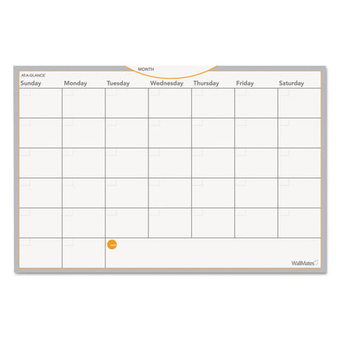 Wallmates Self-adhesive Dry Erase Monthly Planning Surfaces, 18 X 12, White/gray/orange Sheets, Undated