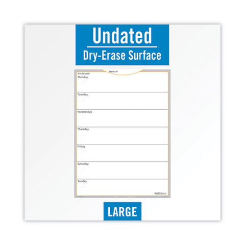 Wallmates Self-adhesive Dry Erase Weekly Planning Surfaces, 18 X 24, White/gray/orange Sheets, Undated