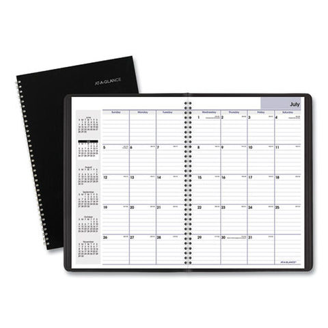 Dayminder Monthly Planner, Academic Year, Ruled Blocks, 12 X 8, Black Cover, 14-month (july To Aug): 2024 To 2025