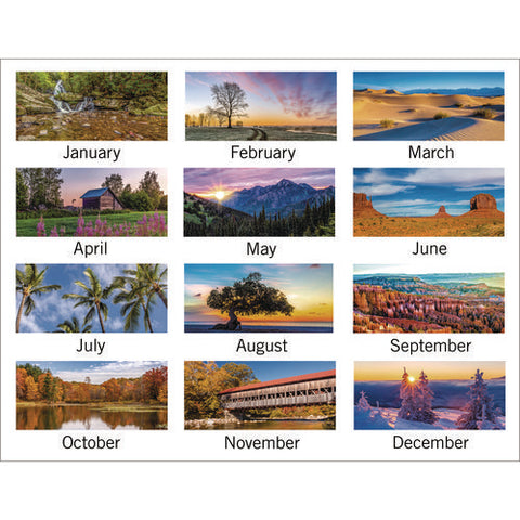 Scenic Three-month Wall Calendar, Landscape Photography, 12 X 27, White Sheets, 14-month: Dec 2024 To Jan 2026