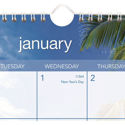 Tropical Escape Wall Calendar, Tropical Escape Photography, 15 X 12, Pale Blue/multicolor Sheets, 12-month (jan To Dec): 2025