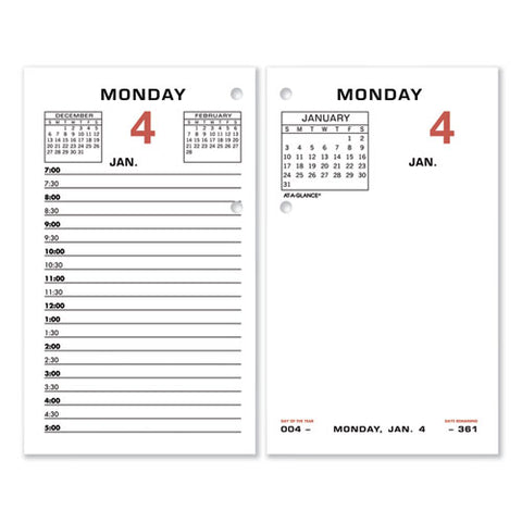 Two-color Desk Calendar Refill, 3.5 X 6, White Sheets, 12-month (jan To Dec): 2025