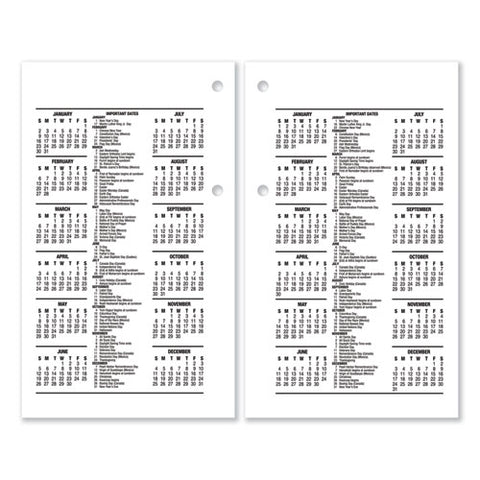 Desk Calendar Refill, 3.5 X 6, White Sheets, 12-month (jan To Dec): 2025