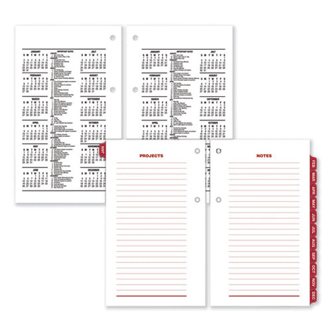 Desk Calendar Refill With Tabs, 3.5 X 6, White Sheets, 12-month (jan To Dec): 2025