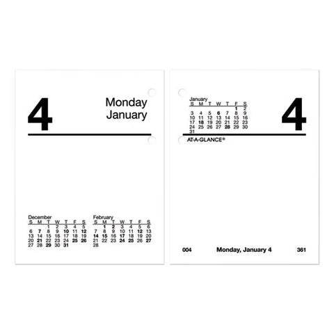 Compact Desk Calendar Refill, 3 X 3.75, White Sheets, 12-month (jan To Dec): 2025