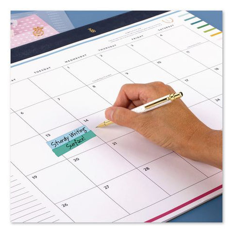 Simplified By Emily Ley Academic Monthly Deskpad Calendar, Navy Band/clear Corners, 21x17, White Sheets, July 2026-june 2027