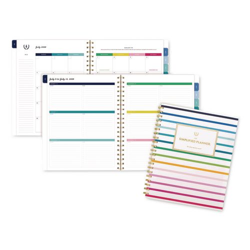 The Simplified Planner By Emily Ley Academic Weekly/monthly Planner, 11 X 8.5, Happy Stripe, 12-month (july-june): 2026-2027