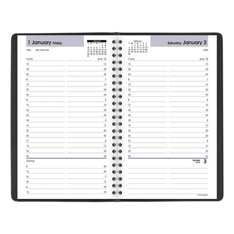 Dayminder Daily Appointment Book, 8.5 X 5.5, Black Cover, 12-month (jan To Dec): 2025