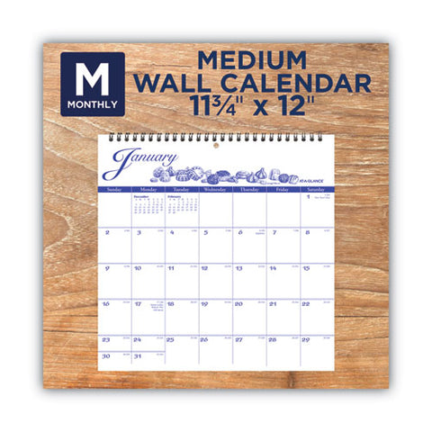 Illustrator's Edition Wall Calendar, Victorian Illustrations Artwork, 12 X 12, White/blue Sheets, 12-month (jan To Dec): 2025